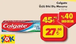 COLGATE ÜÇLÜ ETKİ DİŞ MACUNU 75 ML COLGATE ÜÇLÜ ETKİ DİŞ MACUNU 75 ML